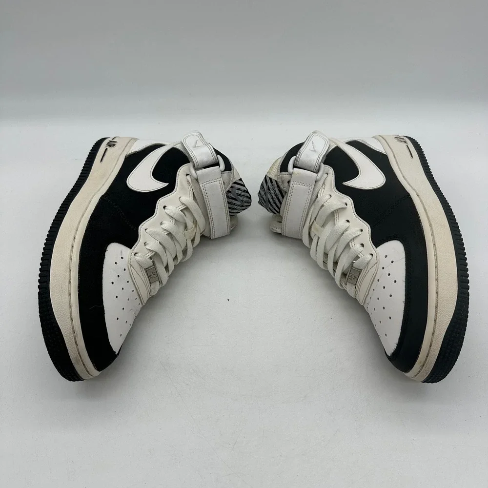 Nike 314195-028 Youth Size 6Y Womens 7.5 Black/White Air Force 1 Mid GS Sneakers